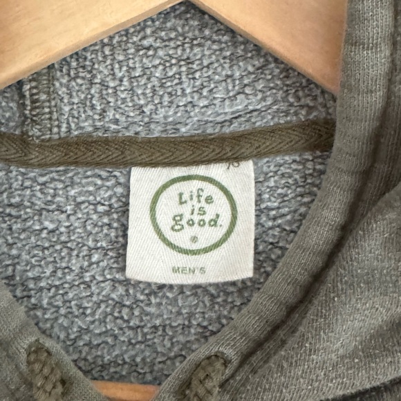 Life Is Good Men's Earthy Green Hoodie - Picture 3 of 4